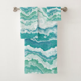 Conjunto De Toalhas espuma de mar marmorizada :