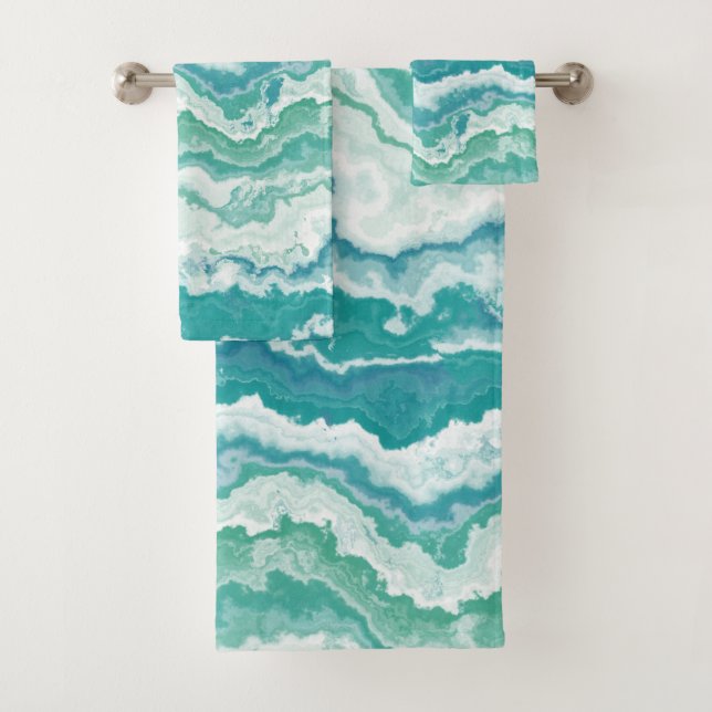 Conjunto De Toalhas espuma de mar marmorizada : (Insitu)