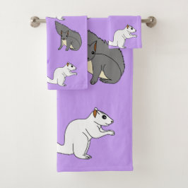 Conjunto De Toalhas Esquilos Roxo