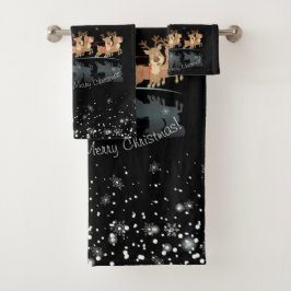 Conjunto De Toalhas Estamos esperando Papais noeis Ho! Ho! Ho! Feriado