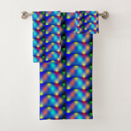Conjunto De Toalhas Estampa colorida, 'escama quadrada'.
