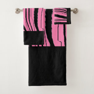 Conjunto De Toalhas Estampa de Animal Exótico Tigre Rosa Falso