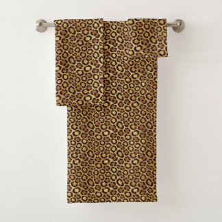 Conjunto De Toalhas Estampa de leopardo com brilho falso | Luxo