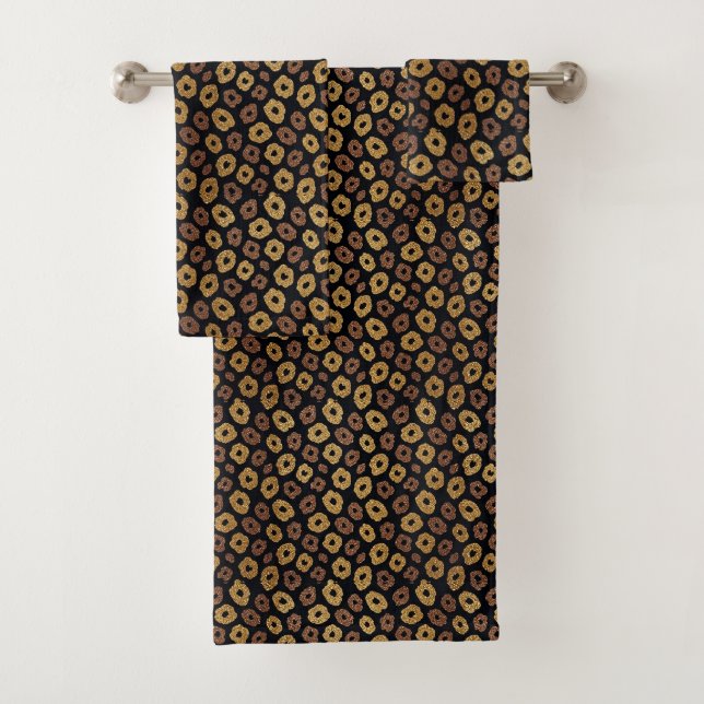 Conjunto De Toalhas Estampa de leopardo com brilho falso | Luxo  (Insitu)