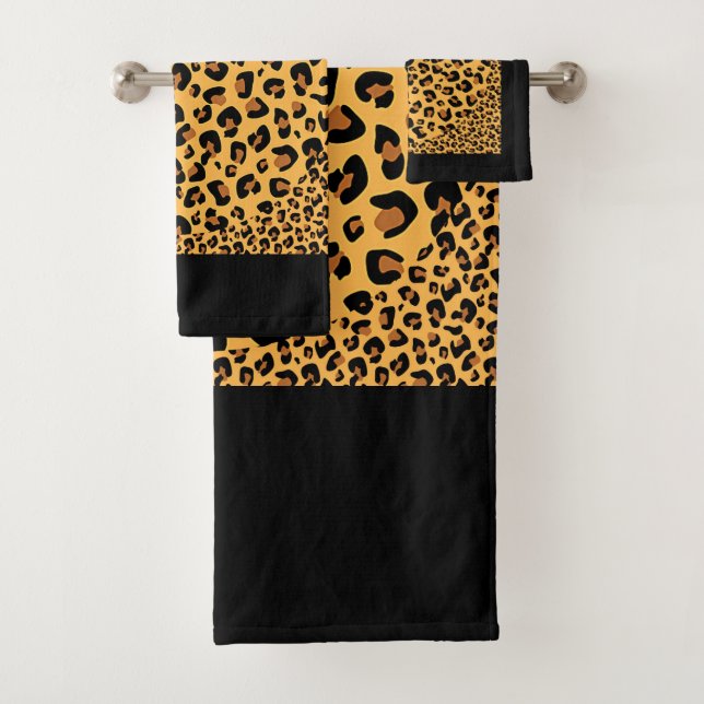 Conjunto De Toalhas Estampa Exótica de Falso Leopardo  (Insitu)
