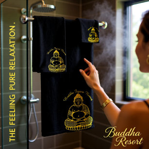 Conjunto De Toalhas Estátua de Buda ouro em Meditação