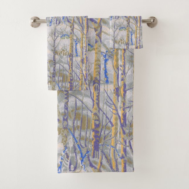 Conjunto De Toalhas Estilo Moderno de Meados do Século Padrão de Flore (Insitu)