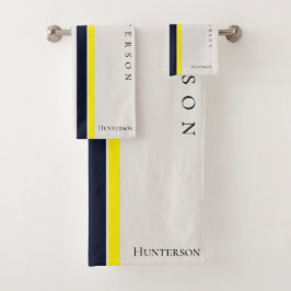 Conjunto De Toalhas Estilo Moderno Simples Amarelo, Preto e Branco Cos