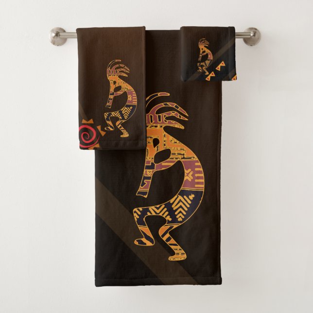 Conjunto De Toalhas Estilo Sudoeste Kokopelli Bath Towel Set (Insitu)