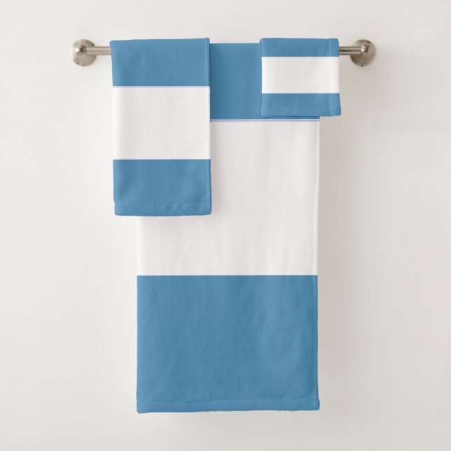 Conjunto De Toalhas Estiques Azuis e Brancos Náuticos em (Insitu)