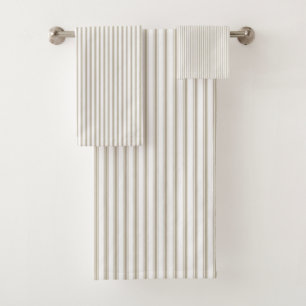 Conjunto De Toalhas Estirpe bege e branco
