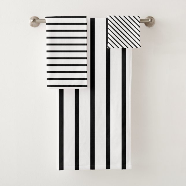 Conjunto De Toalhas Estirpe Branca e Negra Moderna (Insitu)
