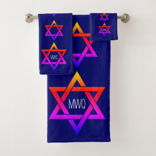 Conjunto De Toalhas Estrela Azul de David Monograma