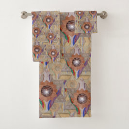 Conjunto De Toalhas 'Estrela de Davi' em couro e camurça