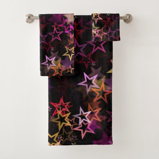 Conjunto De Toalhas Estrelas Coloridas Dançam Whimsicamente (Insitu)