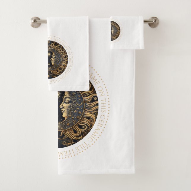 Conjunto De Toalhas Estrelas de Lua Solar Celestiais Personalizadas (Insitu)