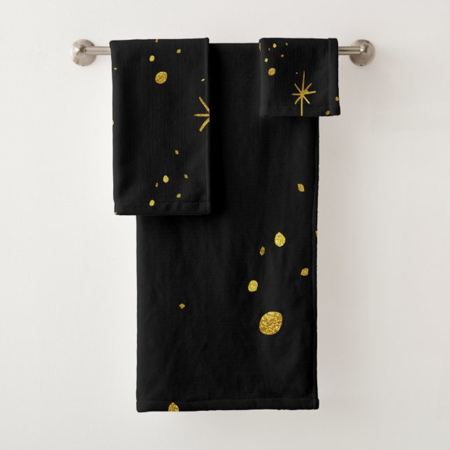 Conjunto De Toalhas Estrelas Douradas (Insitu)