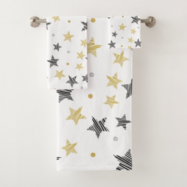 Conjunto De Toalhas Estrelas E Pontos (Insitu)