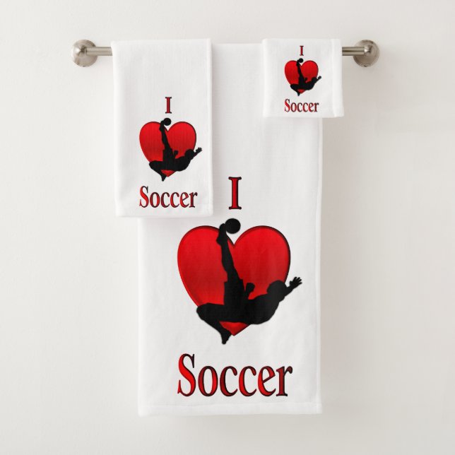 Conjunto De Toalhas Eu amo futebol (Insitu)