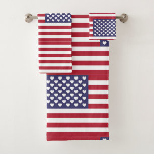 CONJUNTO DE TOALHAS EU AMO OS ESTADOS UNIDOS DA AMÉRICA