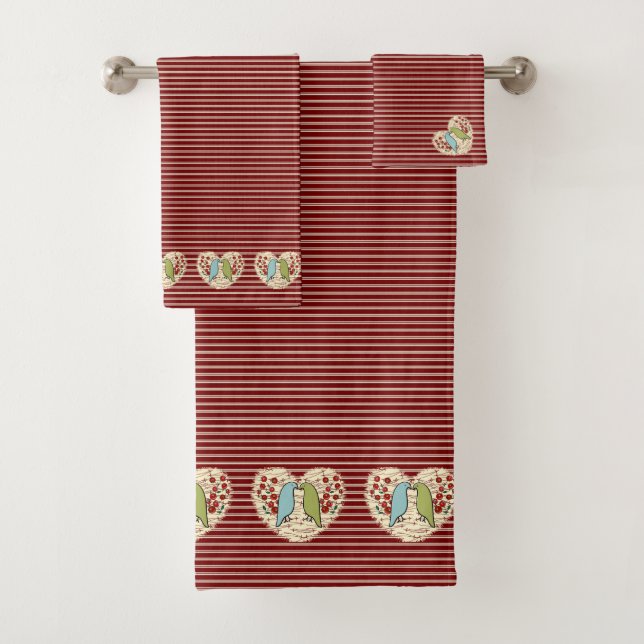 Conjunto De Toalhas Eu Amo Pássaros e Frutas do Inverno  (Insitu)