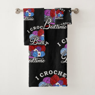 Conjunto De Toalhas Eu Crochê Atrás da Minha Hora de Dormir