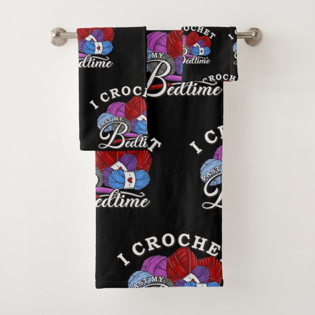 Conjunto De Toalhas Eu Crochê Atrás da Minha Hora de Dormir  (Insitu)