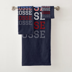Conjunto De Toalhas EUA Repetindo Texto - Lacrosse USA Flag