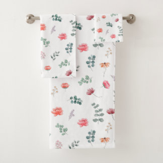 Conjunto De Toalhas Eucalipto de flor silvestre Elegante