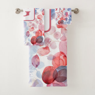 Conjunto De Toalhas Eucalyptus Coloridos Aquarela Deixa monograma