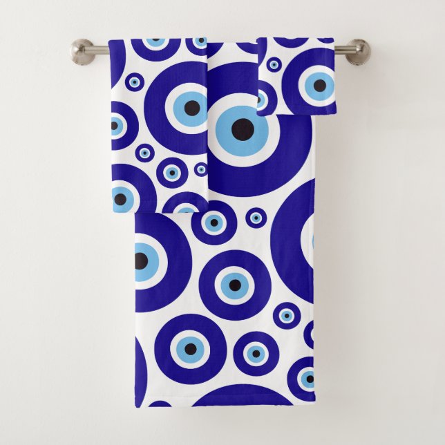 Conjunto De Toalhas Evil Eye Pattern, Greek Eye, Turkish Eye, Nazar (Insitu)
