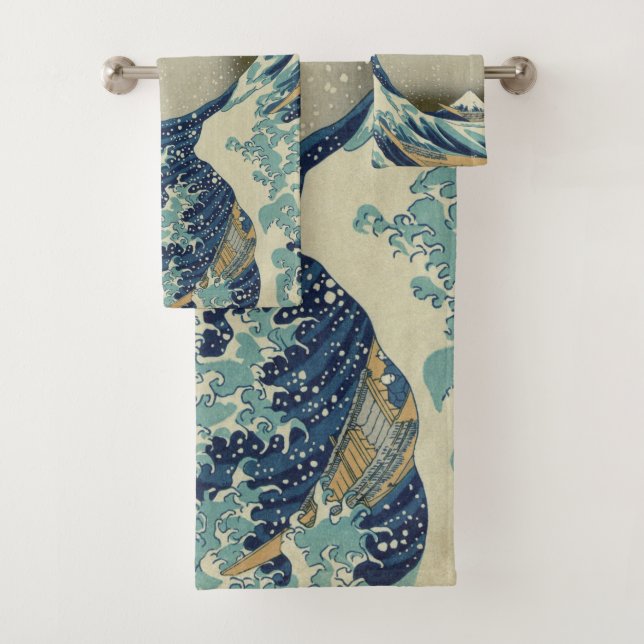 Conjunto De Toalhas Excelente da costa de Kanagawa por Hokusai (Insitu)