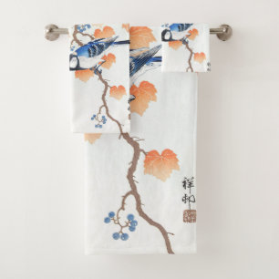 Conjunto De Toalhas Excelente Tit Grapevine - Ohara Koson - Vintage Ar