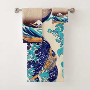 Conjunto De Toalhas Excelente Wave Off Kanagawa Vintage Arte Japonesa