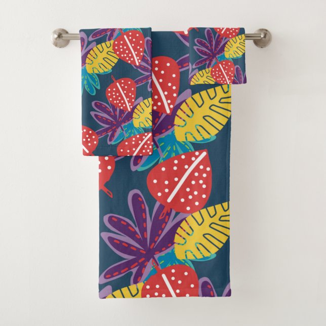 Conjunto De Toalhas Exótica floral moderna e tropical (Insitu)
