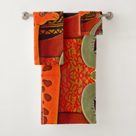 Conjunto De Toalhas Explore a Maravilha Africana: Girafa Art em Marvin
