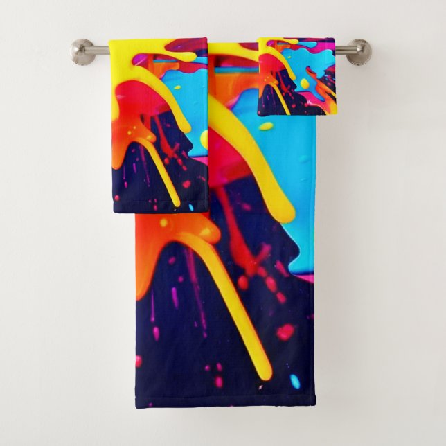 Conjunto De Toalhas Explosão de Pintura Radiante (Insitu)