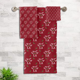 Conjunto De Toalhas Fa La Festiva Holly Christmas