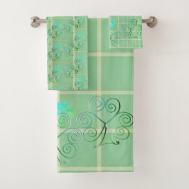 Conjunto De Toalhas Fairy Misty Green Shamrocks