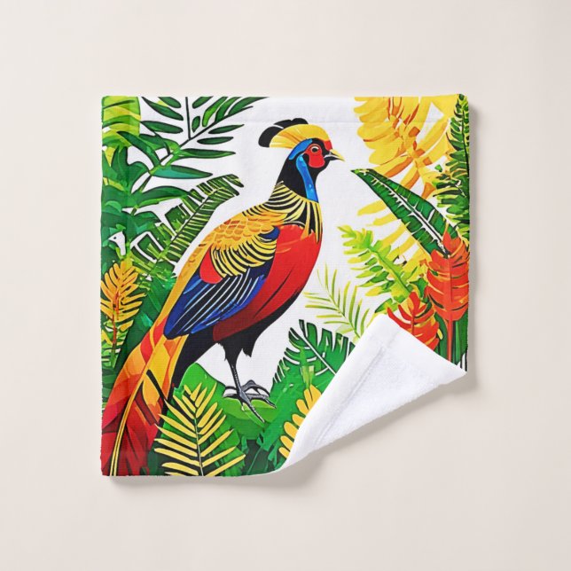 Conjunto De Toalhas Faisão Selva Exótica (Pano de lavar)
