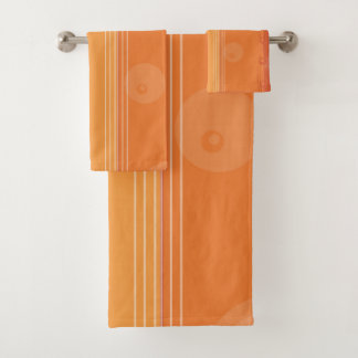 Conjunto De Toalhas Faixa Abstrato de cor laranja moderna