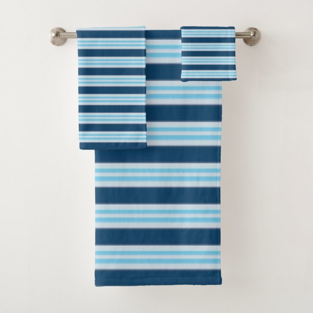 Conjunto De Toalhas Faixa Azul (Insitu)