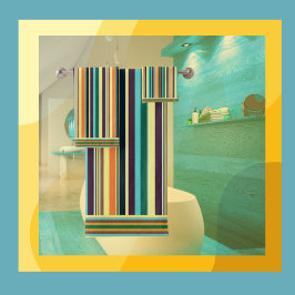 Conjunto De Toalhas Faixas de Cores de Verão