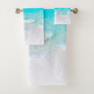 Conjunto De Toalhas Família Azul Sea Ocean Casa de Praia