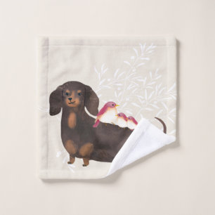 Conjunto De Toalhas Família Dachshund e Birds