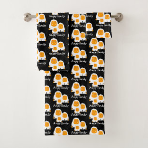 Conjunto De Toalhas Família irritada Macacos design T-Shirt Bath Mat