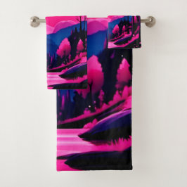 Conjunto De Toalhas Fantasia da Lua Rosa