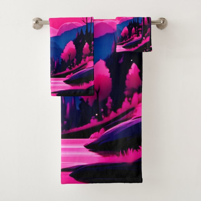 Conjunto De Toalhas Fantasia da Lua Rosa (Insitu)