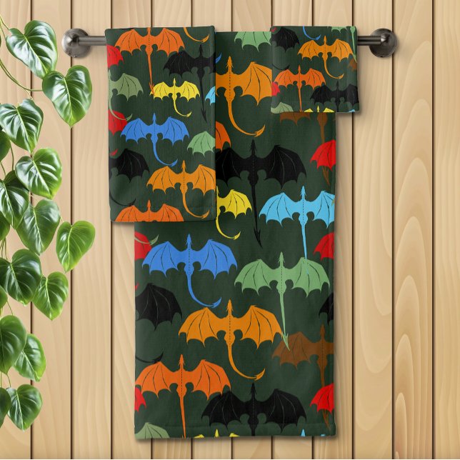 Conjunto De Toalhas Fantasia de Voo Verde Dragões (Criador carregado)