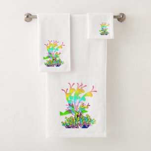 Conjunto De Toalhas Fantasia Floral Branco